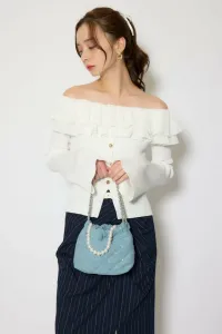 Мини-сумочка, украшенная цепочкой Rienda, цвет Blu