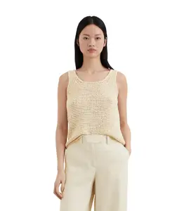 Топ обычной вязки из пряжи фасонного плетения MARC  O'POLO, цвет Crudo