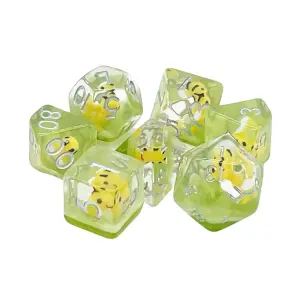 Поликомплект Baby Bumblebee с серебром (7), Acrylic-Resin Dice - Animal Kingdom