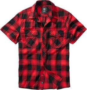 Рубашка Brandit Checkshirt Short Sleeve Shirt, карсный/черный