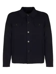 Рубашка-куртка с карманами на пуговицах Roberto Collina, синий