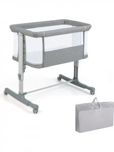 Costway Детское кресло-качалка с матрасом 3 в 1, серого цвета