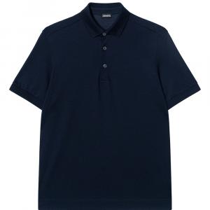 Zegna поло с короткими рукавами Ermenegildo Zegna, синий