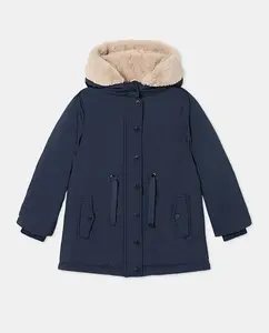 Капюшонная кофта с карманами и мехом для девочки Coconut El Corte Inglés, темно-синий