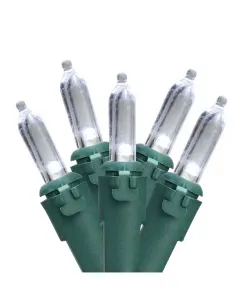 Набор из 35 белых светодиодных мини-гирлянд с шагом 4 дюйма, зеленый провод Northlight, white