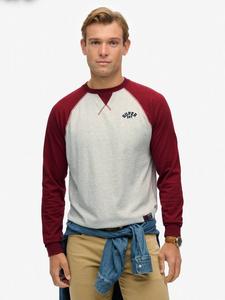 Винтажный бейсбольный свитшот Superdry, Grey/Burgundy