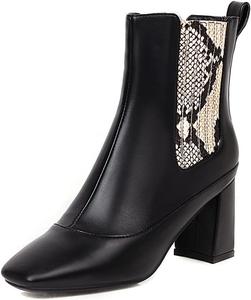 Элегантные женские ботильоны MRKEWUNEY с среднем каблуком и боковой застежкой-молнией, 99 Black