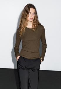 Джемпер Massimo Dutti RIBBED CREW NECK, Dark Brown