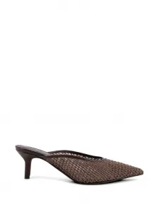 Сандалии с сетчатыми вставками и декором Monili Brunello Cucinelli, коричневый