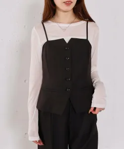 Топ с F-образными пуговицами Archives, цвет Black