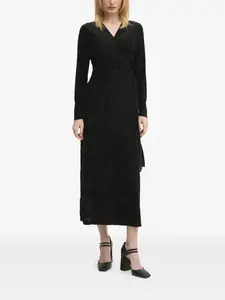 Платье с запахом и леопардовым принтом NEVER FULLY DRESSED, черный