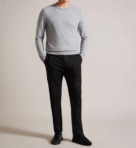 Мужской свитер-пуловер Lentic с рукавами реглан в сером меланжевом цвете Ted Baker, цвет grey-marl