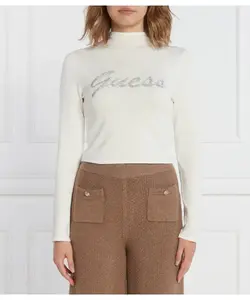 Блузка с логотипом из стразов Regular fit Guess Jeans, белый