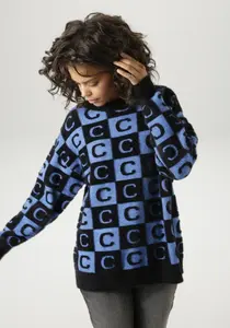 Вязаный свитер Aniston CASUAL, с экстравагантными 2-х цветными квадратами - НОВАЯ КОЛЛЕКЦИЯ, синий