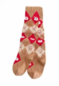 Роскошные рождественские колготки Next, Neutral Red Santa Argyle