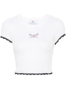 Chiara Ferragni топ Punk в рубчик с логотипом, белый