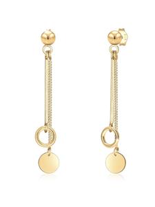 Elli Серьги из серебра 925 пробы, геометрический узор, круг в золоте