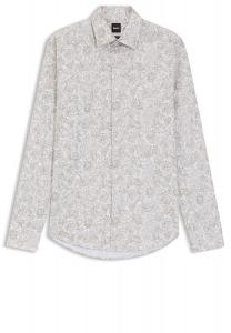 BOSS Рубашка на пуговицах Regular fit 'H-Joe-K-C1-261' в цветах Brown, Light Brown, Off White