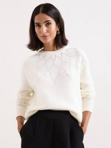 Повседневный джемпер Petite Abigail с пайетками Phase Eight, Winter White