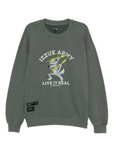 Толстовка с графичным принтом Izzue, зеленый