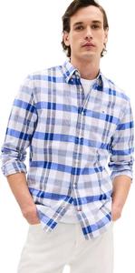 Мужская фирменная рубашка TOMMY HILFIGER с длинным рукавом и застежкой на пуговицы, классического кроя, коллекция 2025 года, Alt Plaid Navy/Calico.
