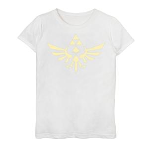 Синяя футболка с рисунком Royal Crest для девочек 7–16 лет Nintendo Legend Of Zelda Licensed Character, белый