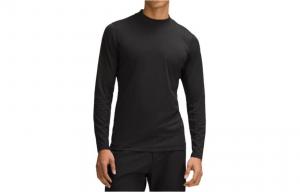 Мужская базовая футболка для гольфа с длинными рукавами и высоким воротником Lululemon, черный