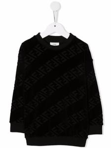Толстовка из джерси с узором FF Fendi Kids, черный
