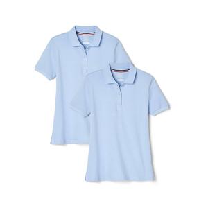 Комплект из 2 пар поло из эластичного пике с короткими рукавами и французскими тостами для девочек French Toast, цвет Light Blue