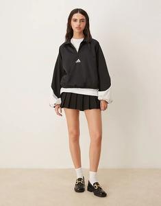 Баскетбольная куртка Adidas Originals с воротником-стойкой черного цвета