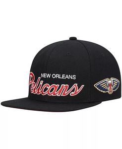 Мужская черная кепка Snapback New Orleans Pelicans Hardwood Classics Script 2.0 Mitchell & Ness