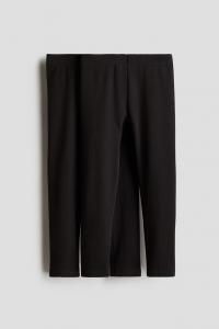 Упаковка из 2 шт. трикотажных леггинсов из хлопка пима H&M, черный