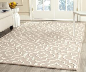 Ковер SAFAVIEH, 122 x 183 см, Cambridge Collection, Beige & Ivory, ручной работы из марокканской шерсти, идеален для помещений с высокой проходимостью: прихожая, гостиная, спальня (CAM141J)