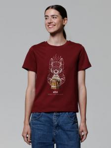 Футболка [#afts] Белка в бордовом цвете wat? Apparel