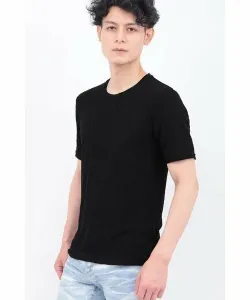 Tidal Жаккардовая футболка с круглым вырезом и коротким рукавом Tornado Mart, цвет Black