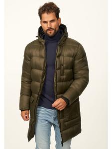 SOULSTAR Парка с капюшоном, как зимняя куртка - Длинное стеганое пальто оливкового цвета