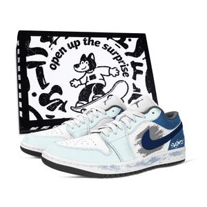 Jordan Кроссовки Air 1 Vintage Unisex низкие Blue/White/Gray