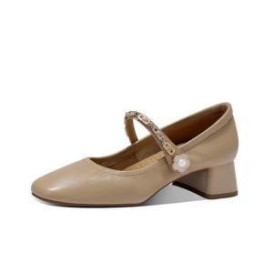 Туфли Мэри Джейн на массивном каблуке 4 см, женские JESSICA SOPHIA, Apricot