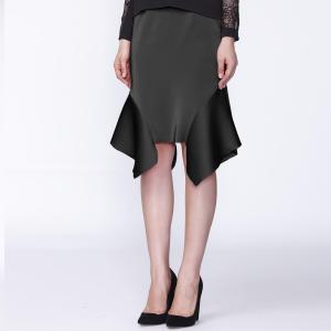 Прямая юбка с расклешенными рюшами сбоку Smart And Joy, черный