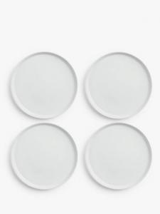 Фарфоровая тарелка Dine с плоским краем John Lewis, Set of 4, 21.5cm, White