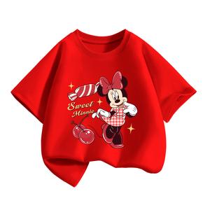 Детская футболка с круглым вырезом, средней толщины Disney, di cherry sweet красный