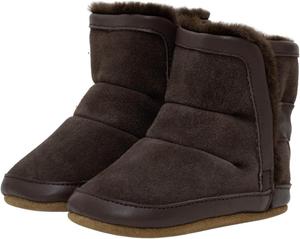 Детские пинетки Robeez для девочек и мальчиков с мягкой подошвой и противоскользящим эффектом, для младенцев и малышей, 0-24 месяца, Cozy Cuff Brown Suede