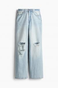 Широкие ультра-высокие джинсы Curvy fit H&M, голубой