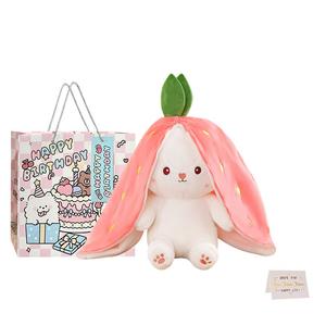Плюшевая кукла Strawberry Rabbit Cute Transformation Little Fruit Carrot высота 35см/50см/70см/18см/25см Whoops, розовый