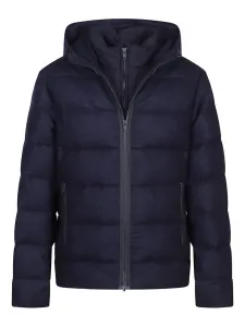 Стеганая куртка с капюшоном Fay, синий