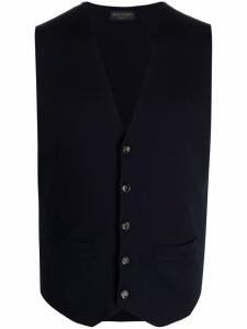 Шерстяной джемпер с V-образным вырезом Dell'oglio, синий