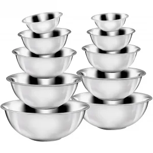 Миска KING, 10 предметов, нержавеющая сталь, штабелируемая, 16/20/24/28/32 см, цвет edelstahlfarben