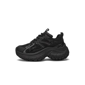 ZSBELLA Амортизирующие противоскользящие износостойкие низкие массивные кроссовки женские - черные, цвет Black