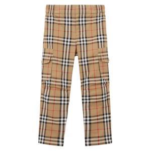 Burberry Kids прямые брюки в клетку Vintage Check, нейтральный цвет