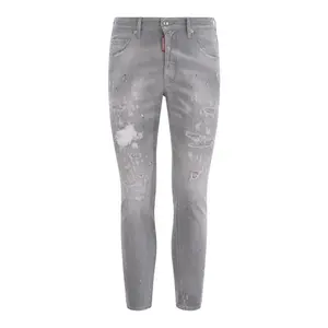 DSQUARED 2 Узкие джинсы Dsquared2 с эффектом брызг краски и декоративными деталями